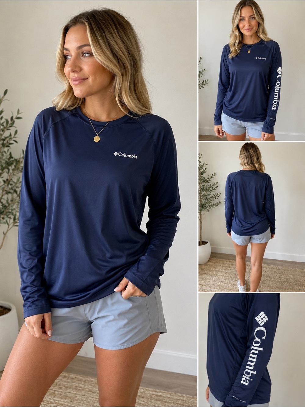 Columbia Women's Navy Long Sleeve Performance Tee